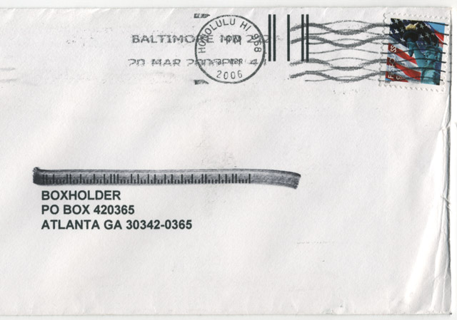 An envelope with a bad barcode